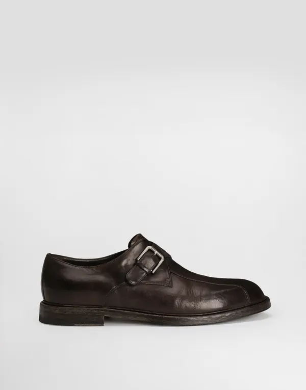 Washed calfskin laced shoes