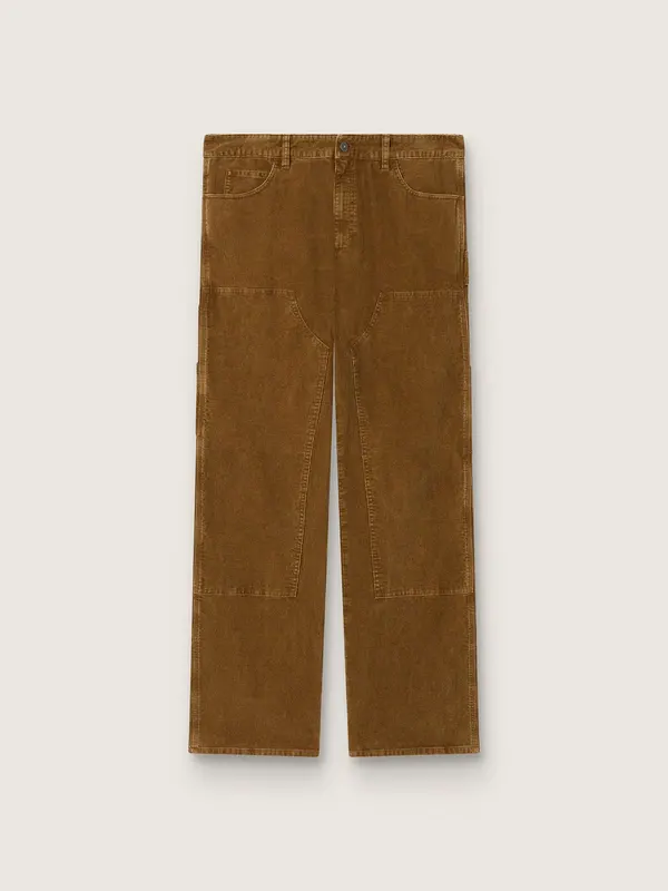 Men's amber-colored corduroy pants