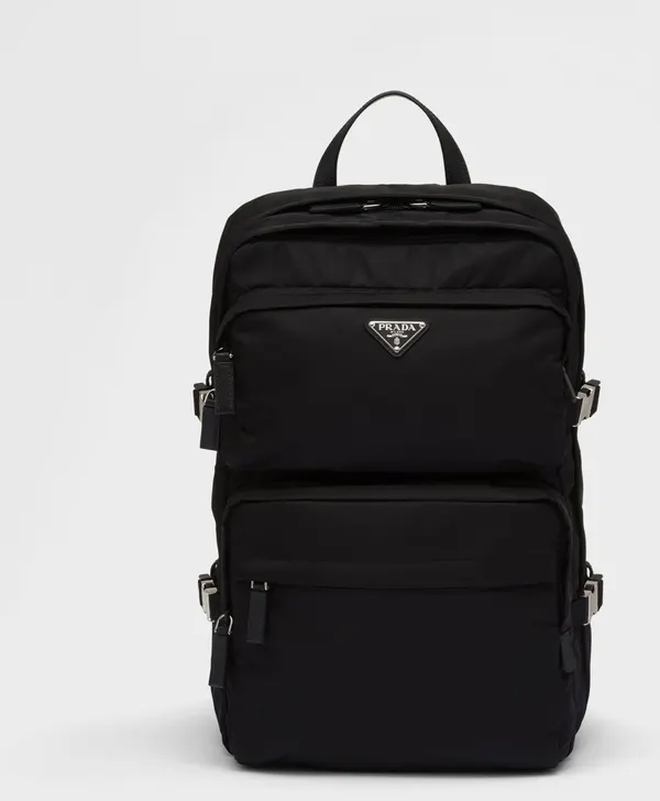 Re-Nylon and Saffiano leather backpack